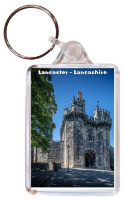 Lancaster Castle - Lancashire - Double Sided Large Keyring Key Fob Chain Ring Gift Present Souvenir E1