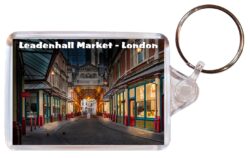 Leadenhall Market - London - Double Sided Large Keyring Key Fob Chain Ring Gift Present Souvenir E1