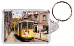 Lisbon - Portugal - Double Sided Large Keyring Key Fob Chain Ring Gift Present Souvenir P7