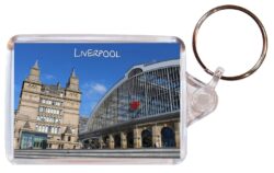 Liverpool - Merseyside - Double Sided Large Keyring Key Fob Chain Ring Gift Present Souvenir E4