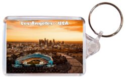 Los Angeles - California - USA - Double Sided Large Keyring Key Fob Chain Ring Gift Present Souvenir U1