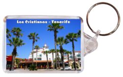 Los Cristianos - Spain - Double Sided Large Keyring Key Fob Chain Ring Gift Present Souvenir S2