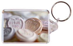 I Love You (Sweets) - Valentines Day - Double Sided Large Keyring Key Fob Chain Ring Gift Present Souvenir