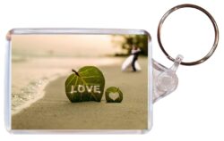 Love - Valentines Day - Double Sided Large Keyring Key Fob Chain Ring Gift Present Souvenir