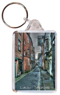Ludlow - Shropshire - Double Sided Large Keyring Key Fob Chain Ring Gift Present Souvenir E1