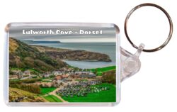 Lulworth Cove - Dorset - Double Sided Large Keyring Key Fob Chain Ring Gift Present Souvenir E2