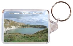 Lulworth Cove - Dorset - Double Sided Large Keyring Key Fob Chain Ring Gift Present Souvenir E4