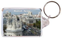 Madrid - Spain - Double Sided Large Keyring Key Fob Chain Ring Gift Present Souvenir S7