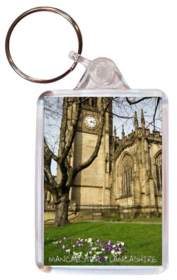 Manchester - Lancashire - Double Sided Large Keyring Key Fob Chain Ring Gift Present Souvenir E2