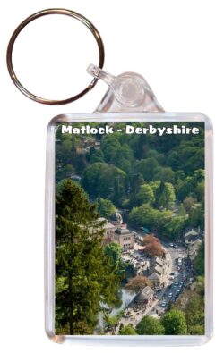 Matlock - Derbyshire - Double Sided Large Keyring Key Fob Chain Ring Gift Present Souvenir E1