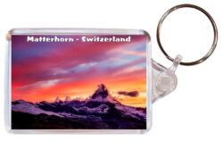 Matterhorn - Switzerland - Double Sided Large Keyring Key Fob Chain Ring Gift Present Souvenir S3