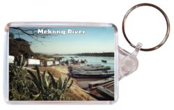 Mekong River - Double Sided Large Keyring Key Fob Chain Ring Gift Present Souvenir M2