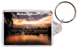 Mekong River - Double Sided Large Keyring Key Fob Chain Ring Gift Present Souvenir M3