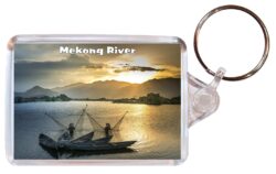 Mekong River - Double Sided Large Keyring Key Fob Chain Ring Gift Present Souvenir M4