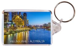 Melbourne - Australia - Double Sided Large Keyring Key Fob Chain Ring Gift Present Souvenir A5