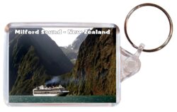 Milford Sound - New Zealand - Double Sided Large Keyring Key Fob Chain Ring Gift Present Souvenir NZ2