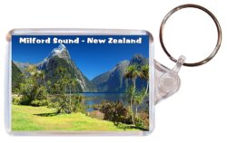 Milford Sound - New Zealand - Double Sided Large Keyring Key Fob Chain Ring Gift Present Souvenir NZ3