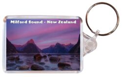 Milford Sound - New Zealand - Double Sided Large Keyring Key Fob Chain Ring Gift Present Souvenir NZ4