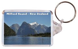 Milford Sound - New Zealand - Double Sided Large Keyring Key Fob Chain Ring Gift Present Souvenir NZ5