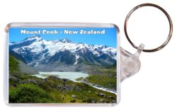 Mount Cook - New Zealand - Double Sided Large Keyring Key Fob Chain Ring Gift Present Souvenir NZ2