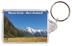 Mount Cook - New Zealand - Double Sided Large Keyring Key Fob Chain Ring Gift Present Souvenir NZ3