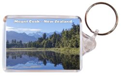 Mount Cook - New Zealand - Double Sided Large Keyring Key Fob Chain Ring Gift Present Souvenir NZ4