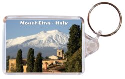 Mount Etna - Double Sided Large Keyring Key Fob Chain Ring Gift Present Souvenir I4