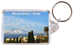 Mount Etna - Double Sided Large Keyring Key Fob Chain Ring Gift Present Souvenir I2