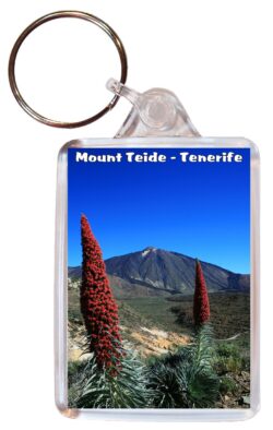 Mount Teide - Tenerife - Spain - Double Sided Large Keyring Key Fob Chain Ring Gift Present Souvenir S1