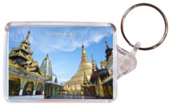 Myanmar - Double Sided Large Keyring Key Fob Chain Ring Gift Present Souvenir M2