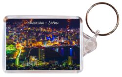 Nagasaki - Japan - Double Sided Large Keyring Key Fob Chain Ring Gift Present Souvenir J1