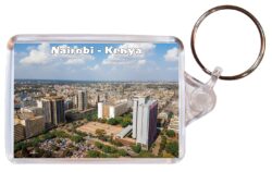 Nairobi - Kenya - Africa - Double Sided Large Keyring Key Fob Chain Ring Gift Present Souvenir T5