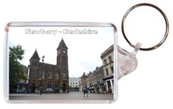 Newbury - Berkshire - Double Sided Large Keyring Key Fob Chain Ring Gift Present Souvenir E1