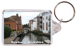 Newbury - Berkshire - Double Sided Large Keyring Key Fob Chain Ring Gift Present Souvenir E3