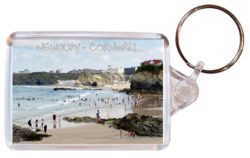Newquay - Cornwall - Double Sided Large Keyring Key Fob Chain Ring Gift Present Souvenir E2