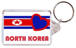 Love North Korea/Korean Towns & Cities - Double Sided Large Keyring Key Fob Chain Ring Gift Present Souvenir