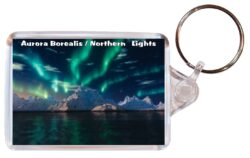 Aurora Borealis / Northern Lights - Double Sided Large Keyring Key Fob Chain Ring Gift Present Souvenir I2
