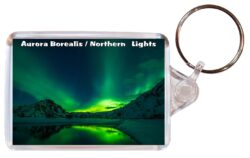 Aurora Borealis / Northern Lights - Double Sided Large Keyring Key Fob Chain Ring Gift Present Souvenir I3