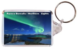 Aurora Borealis / Northern Lights - Double Sided Large Keyring Key Fob Chain Ring Gift Present Souvenir I5