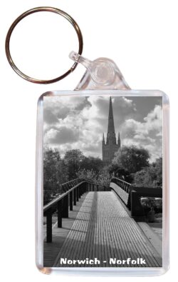 Norwich - Norfolk - Double Sided Large Keyring Key Fob Chain Ring Gift Present Souvenir E