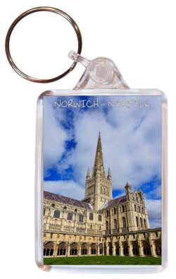 Norwich Cathedral - Norfolk - Double Sided Large Keyring Key Fob Chain Ring Gift Present Souvenir E1