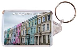Notting Hill - London - Double Sided Large Keyring Key Fob Chain Ring Gift Present Souvenir E1