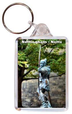 Nottingham - Nottinghamshire - Double Sided Large Keyring Key Fob Chain Ring Gift Present Souvenir E1