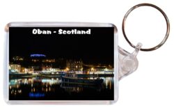 Oban - Scotland - Double Sided Large Keyring Key Fob Chain Ring Gift Present Souvenir E3