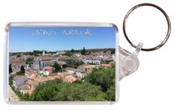 Obidos - Portugal - Double Sided Large Keyring Key Fob Chain Ring Gift Present Souvenir P1
