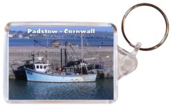 Padstow - Cornwall - Double Sided Large Keyring Key Fob Chain Ring Gift Present Souvenir E2