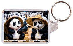 Cute Panda Quote - Double Sided Large Keyring Key Fob Chain Ring Gift Present Souvenir