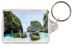 Phuket - Thailand - Double Sided Large Keyring Key Fob Chain Ring Gift Present Souvenir T2