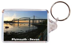 Plymouth - Devon - Double Sided Large Keyring Key Fob Chain Ring Gift Present Souvenir E5
