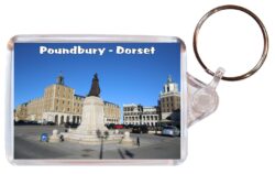 Poundbury - Dorset - Double Sided Large Keyring Key Fob Chain Ring Gift Present Souvenir E1